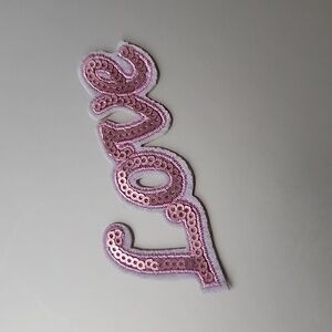 SPARKLE SEQUINS LOVE IRON ON PATCH